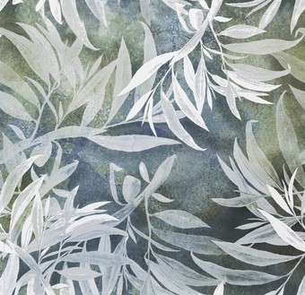 Watercolor,Seamless,Pattern,With,Willow,Leaves.,Beautiful,Art,Print.,Fabric